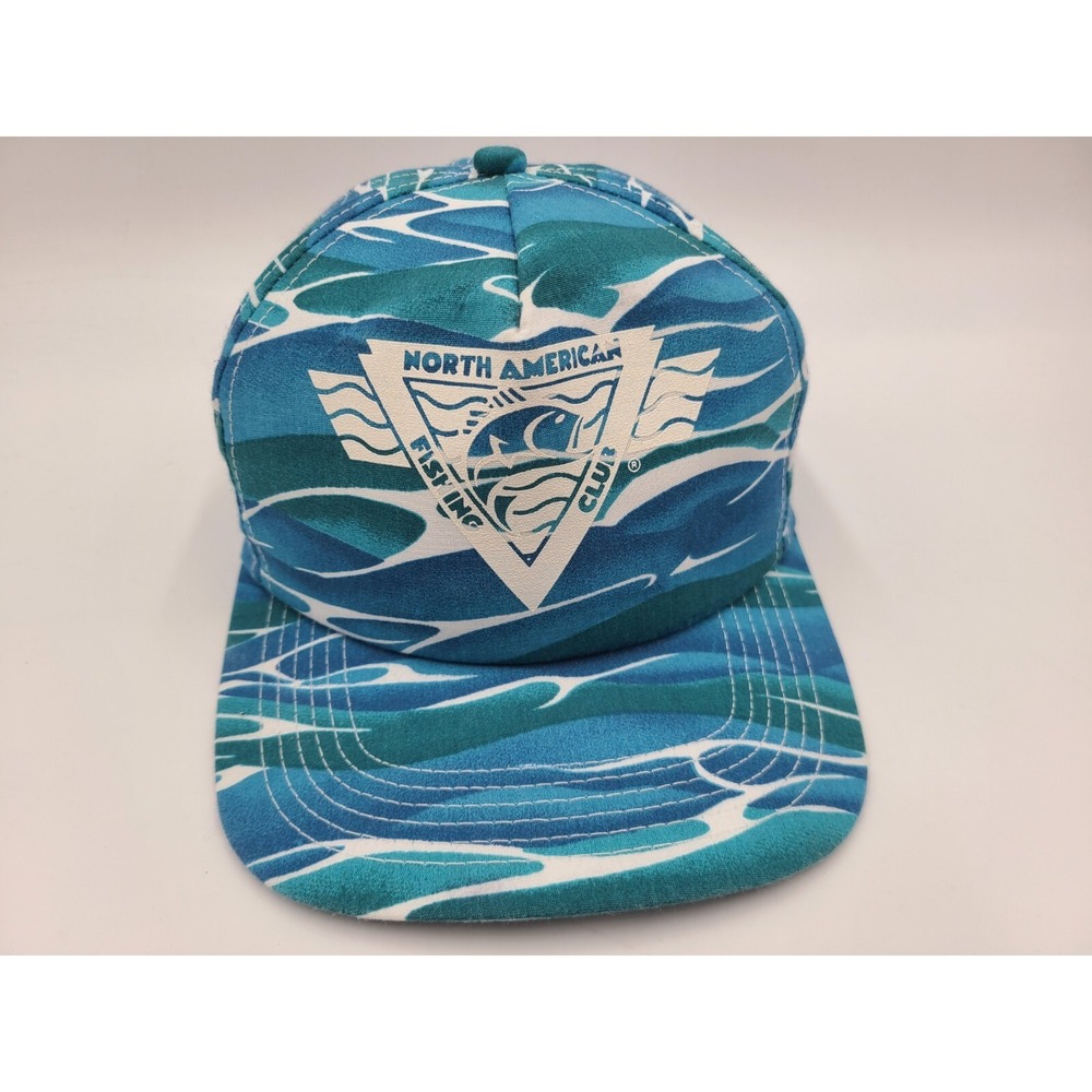 Vintage North American Fishing‎ Club K-Products Wave All Over Snapback Hat Cap